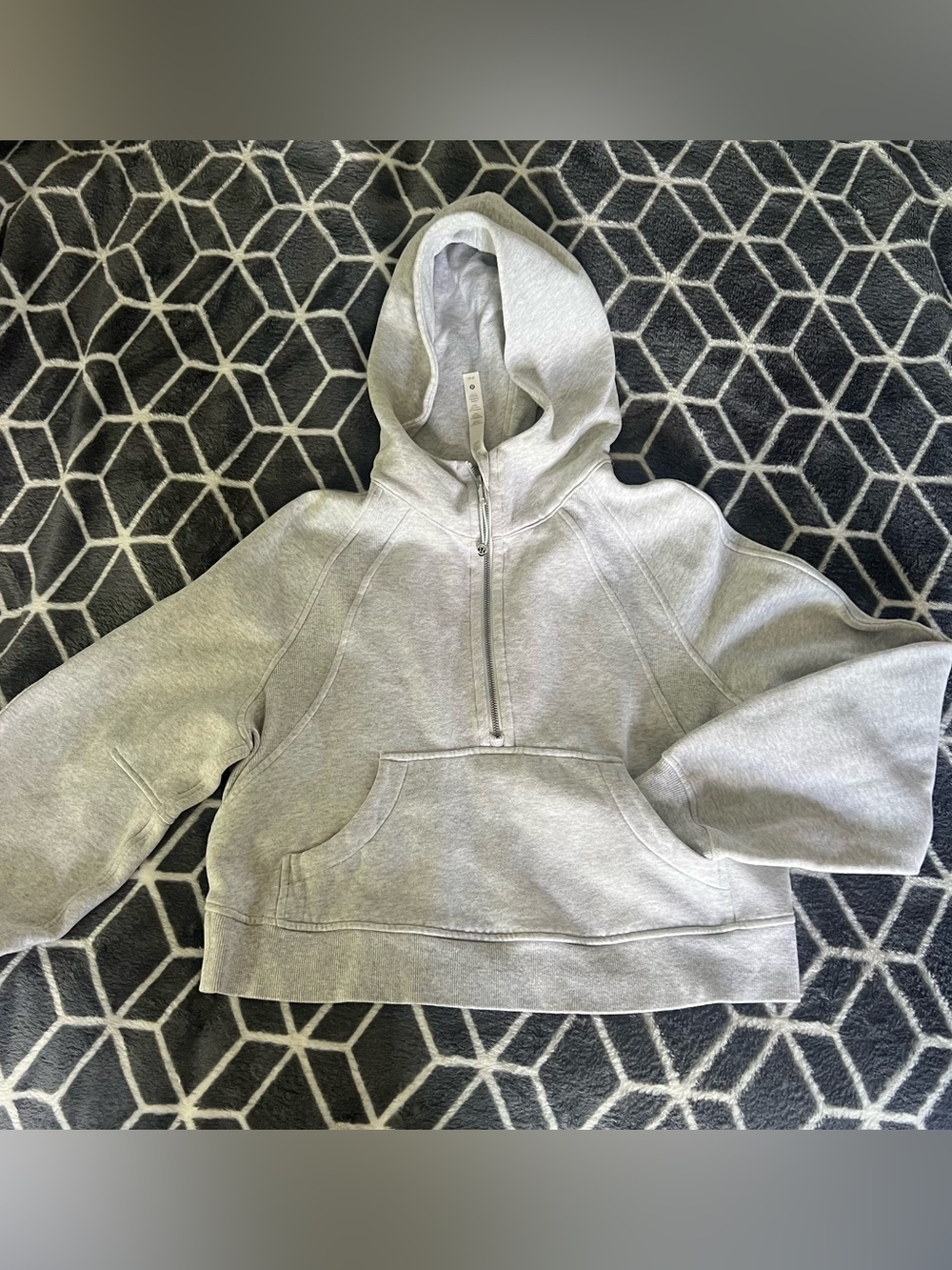 Lululemon Scuba Oversized Half-Zip Hoodie (XS/S) Light Gray
